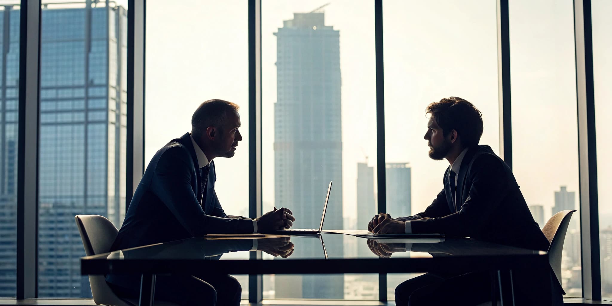 Two business people talking about improving margins